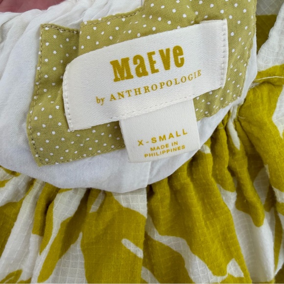 MAEVE x ANTHROPOLOGIE Feliciana Tropical Print Mini Dress Chartreuse Yellow - Picture 4 of 11